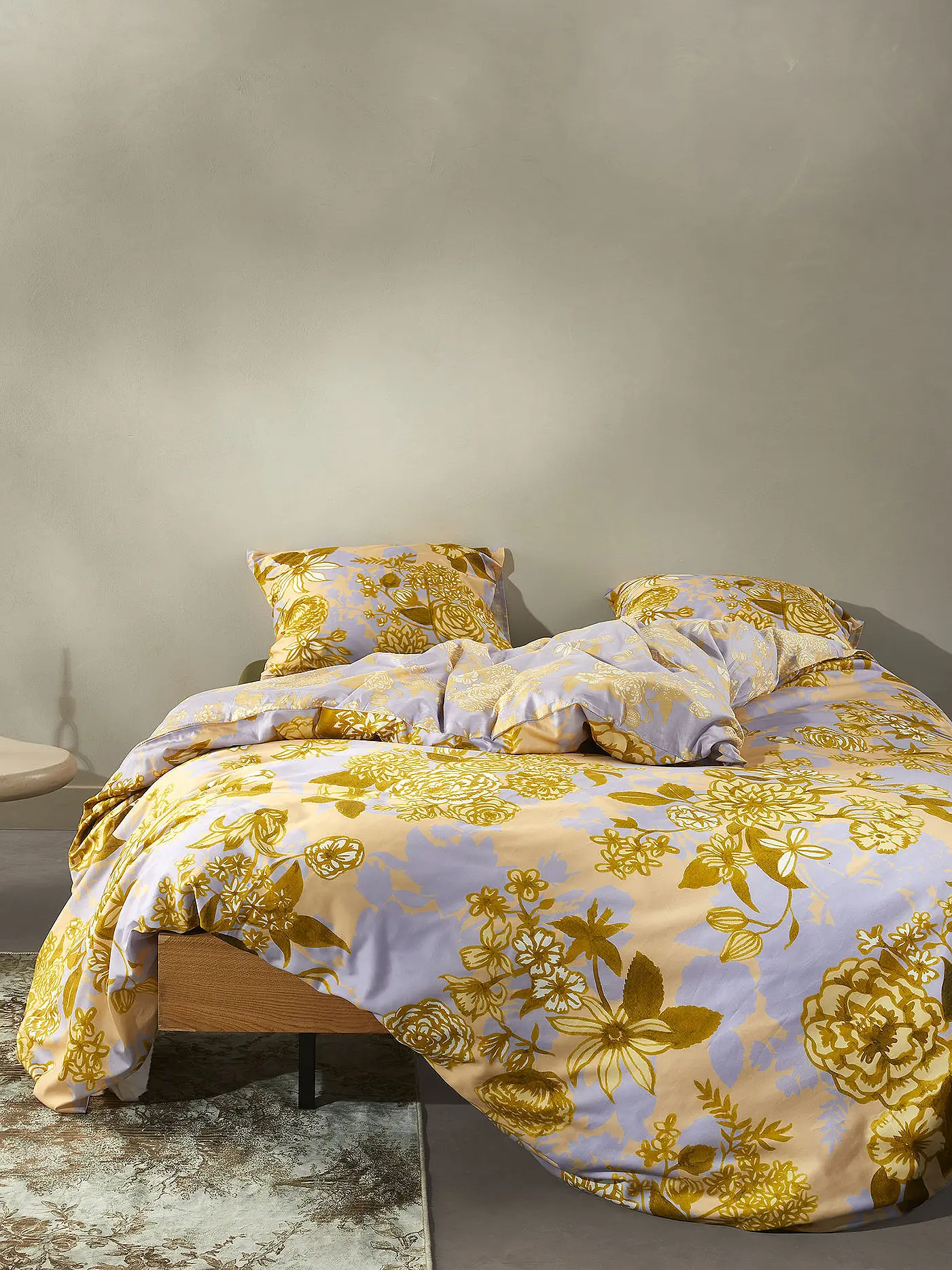 ESSENZA | Satin Bettwäsche FLORE 70x90cm/140x200cm Yellow Straw | 